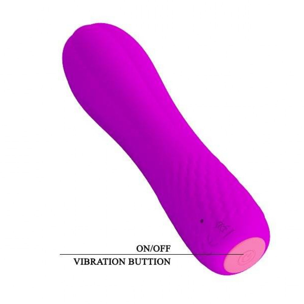 Різне - Міні-вібратор Pretty Love Allen, ребристий, рожевий, 12 х 3 см 5