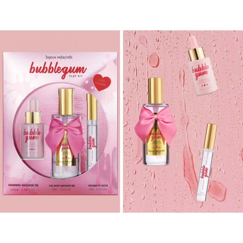 Різне - Набір Bijoux Bubblegum (масажна олія, масажний гель, блиск на губ) з ароматом жувальної гумки 3