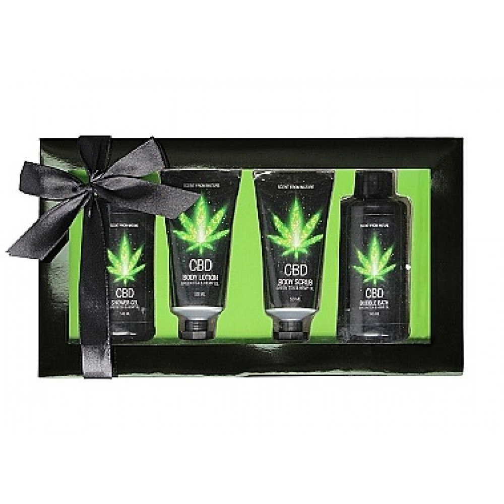 Різне - Набір для ванни і душу CBD Luxe Gift set-GREEN TEA & HEMP OIL ( 4 предмета ) 5