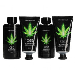 Набір для ванни і душу CBD Luxe Gift set-GREEN TEA & HEMP OIL ( 4 предмета )