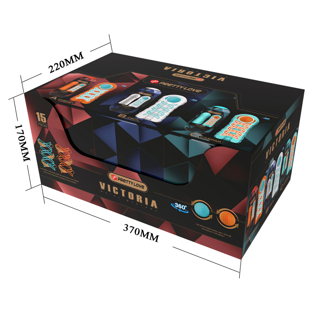 Різне - Набір із 15 шт мастурбаторів Pretty Love - VICTORIA WHIRL MYSTERY, BM-009229T6H 9