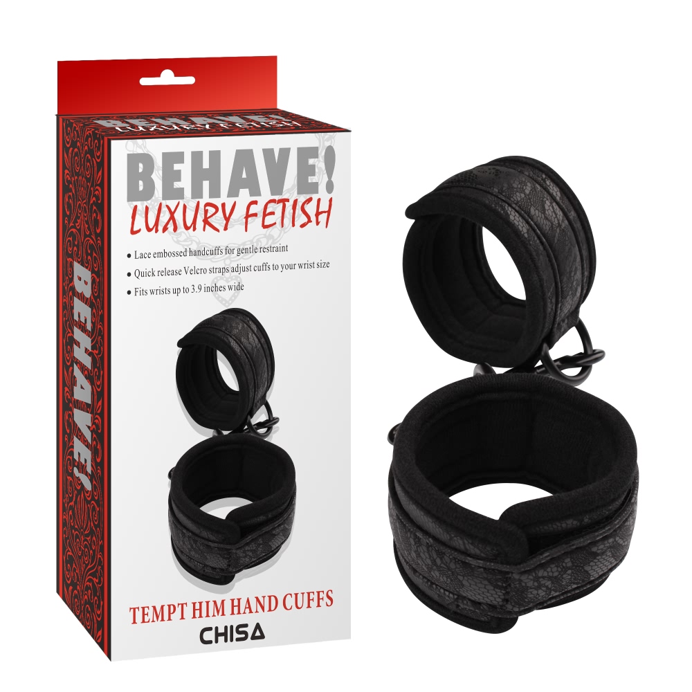 Наручники, веревки, бондажы, поножи - Наручники на липучках Chisa Behave TEMPT HIM HAND CUFFS