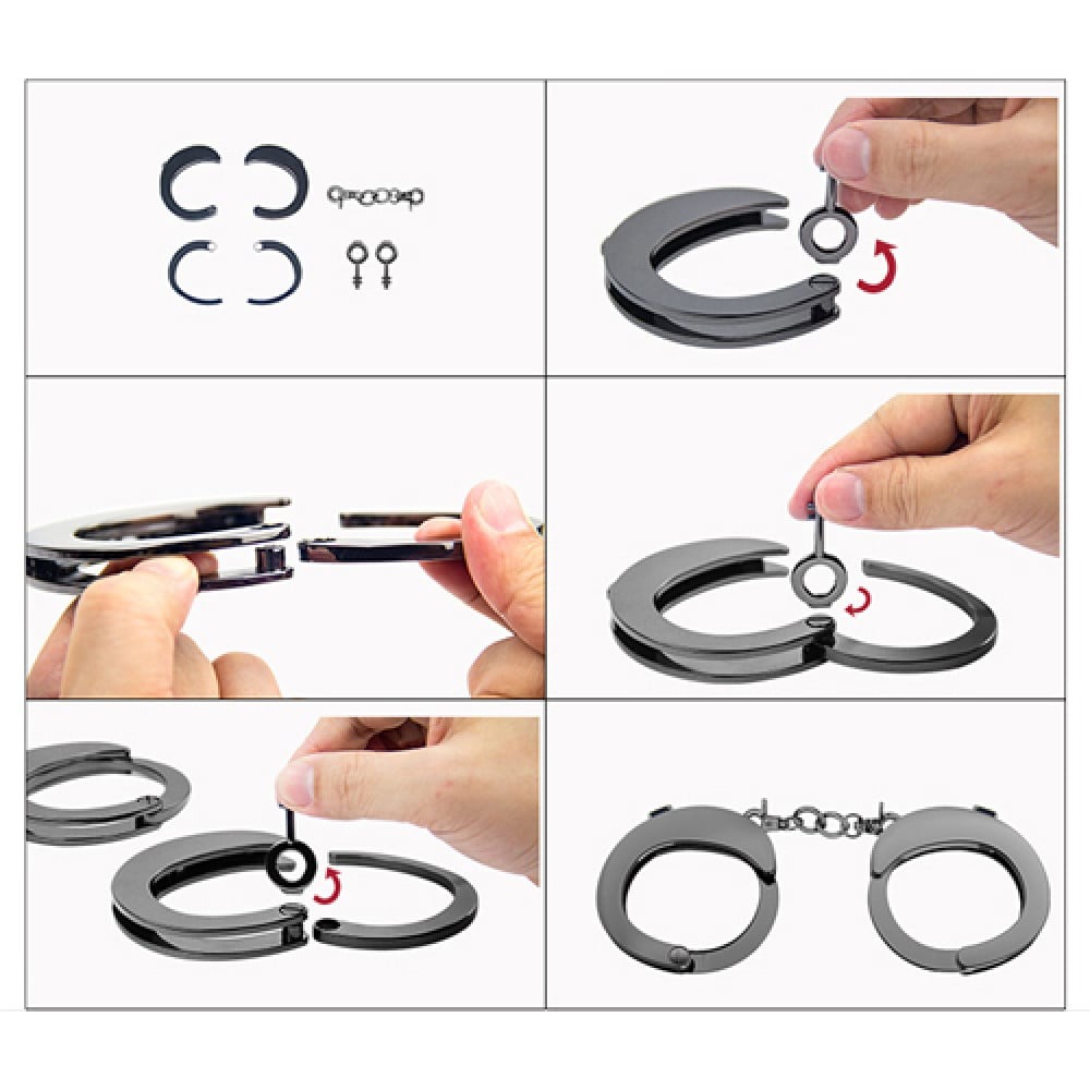  - Наручники розбірні Roomfun Black металеві, чорні 4