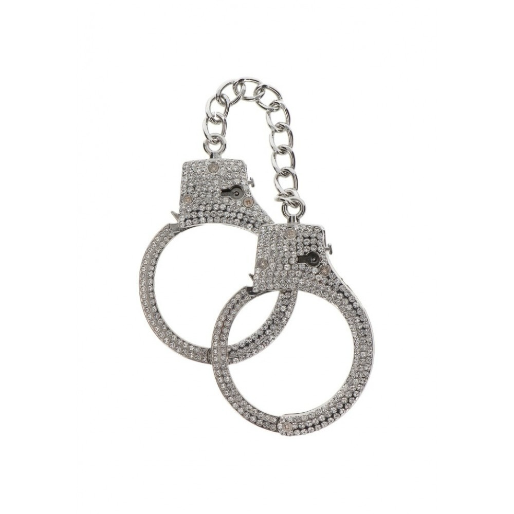 БДСМ игрушки - Наручники с камнями Diamond Wrist Cuffs Silver Taboom 2
