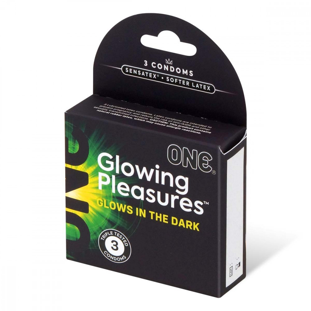Презервативы - Презервативы флуоринсцентные ONE Glowing Pleasures (цена за упаковку, 3 шт)