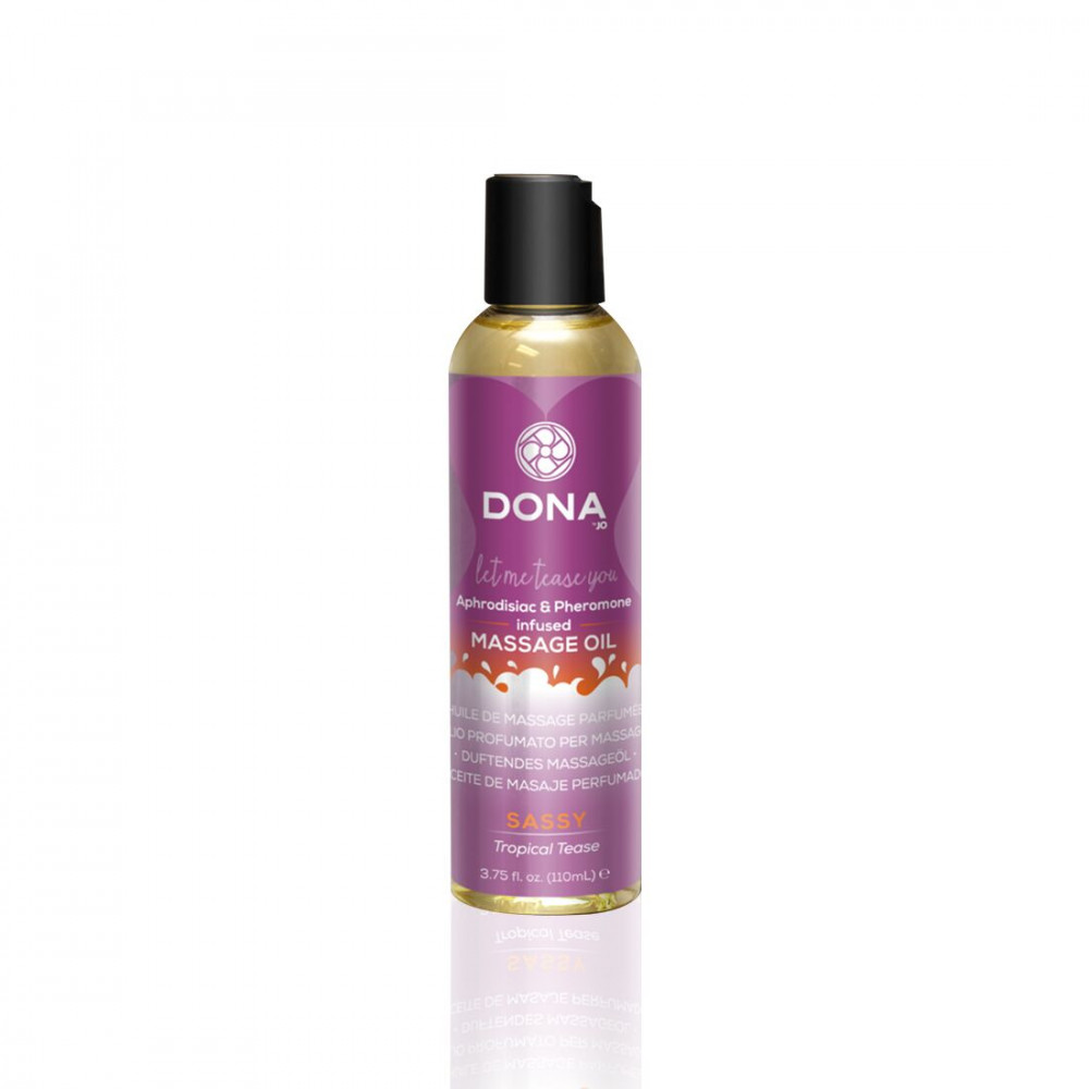 Массажные масла - Массажное масло DONA Massage Oil SASSY - TROPICAL TEASE (110 мл) с феромонами и афродизиаками