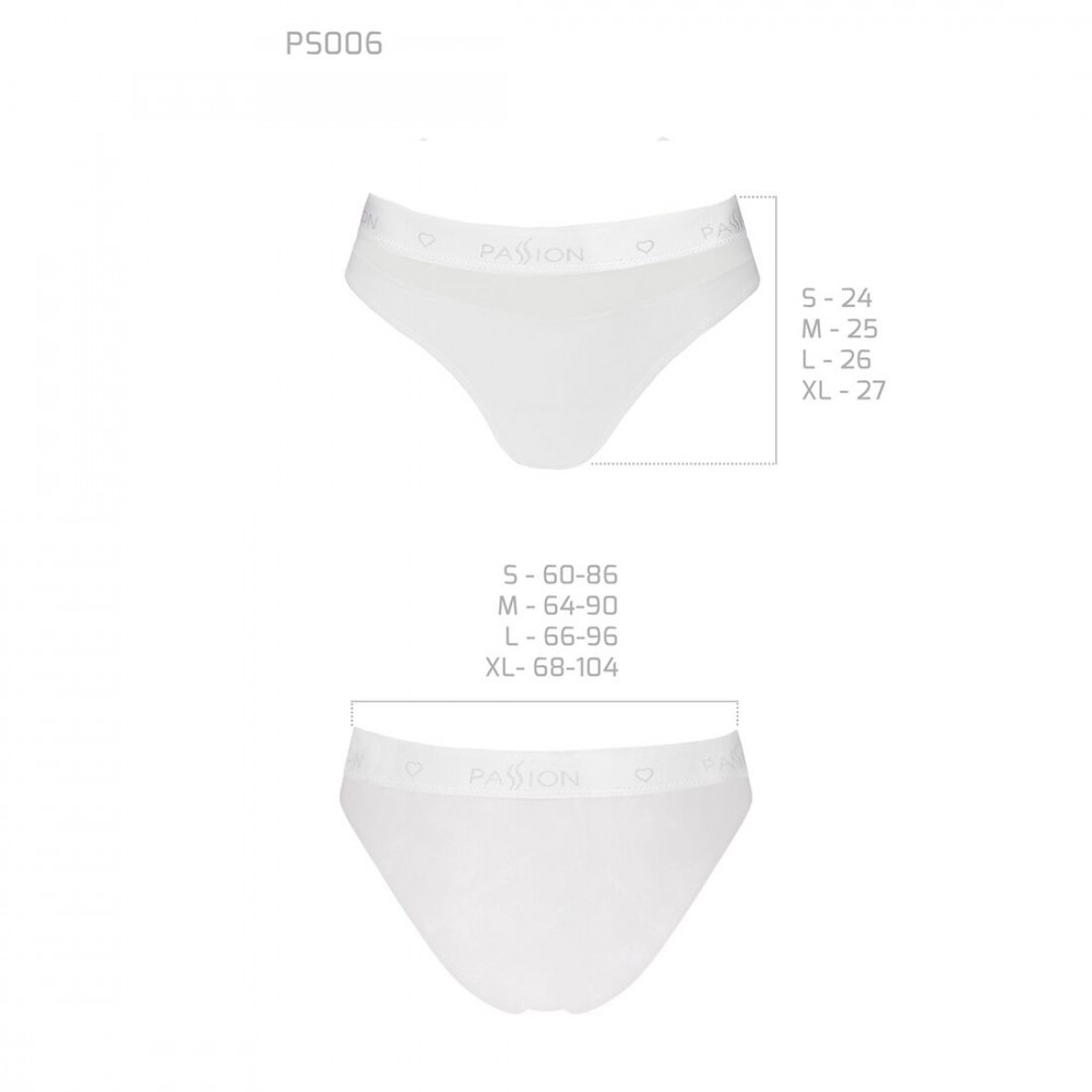 Эротические комплекты - Трусики с прозрачной вставкой Passion PS006 PANTIES white, size XL 1