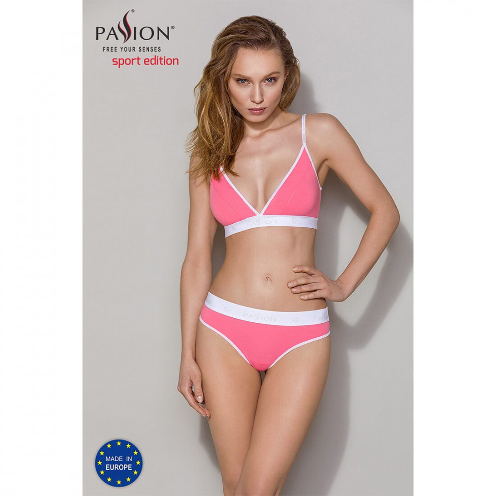 Эротические комплекты - Спортивный топ с двойными бретелями Passion PS007 TOP pink, size M 3