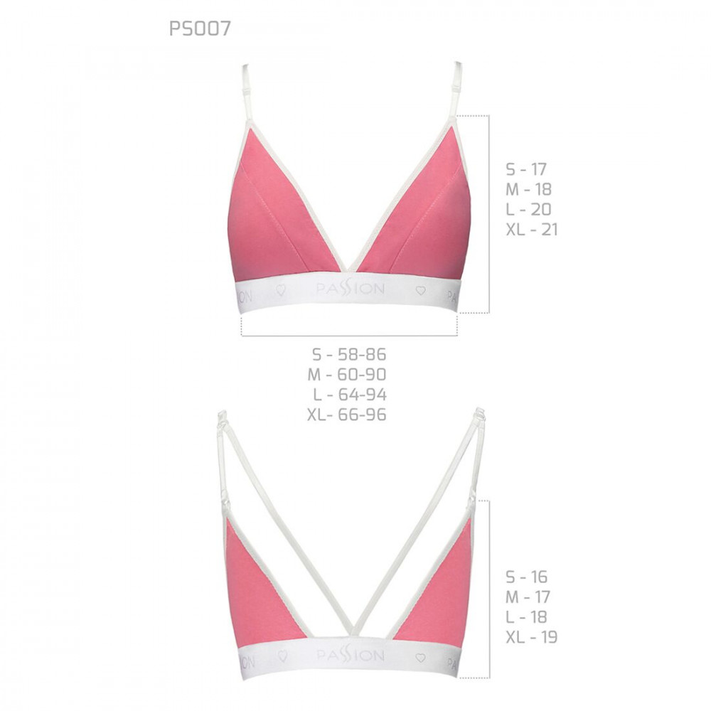 Эротические комплекты - Спортивный топ с двойными бретелями Passion PS007 TOP pink, size M 1