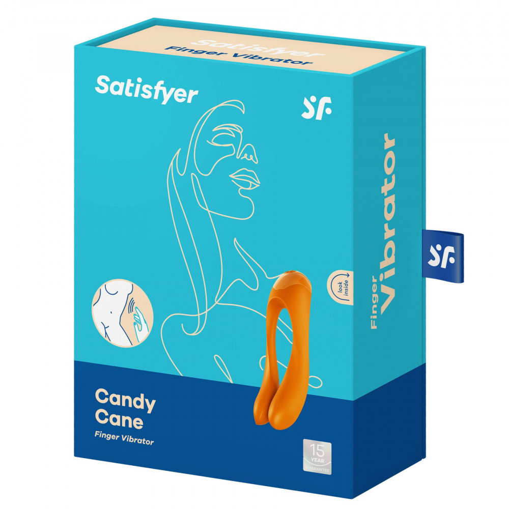 Мини вибраторы - Вибратор на палец Satisfyer Candy Cane Orange 1