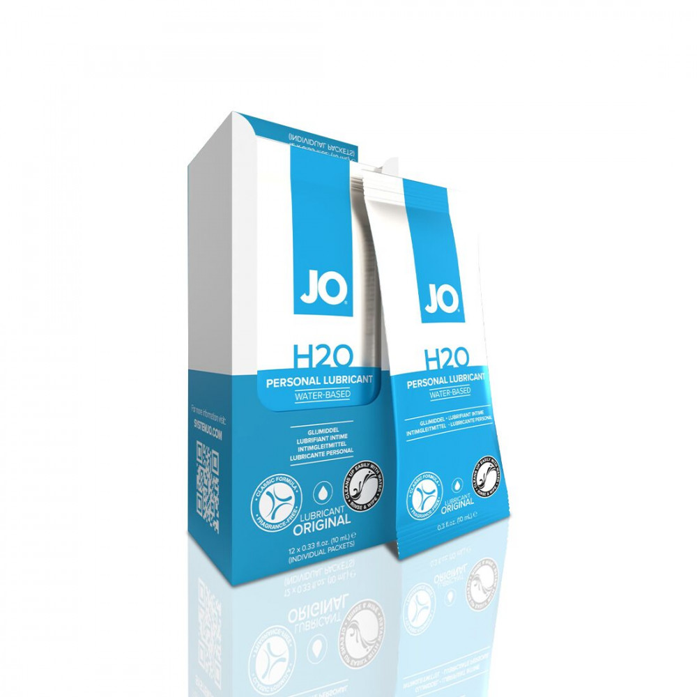 Пробники - Набор лубрикантов Foil Display Box – JO H2O Lubricant – Original – 12 x 10ml