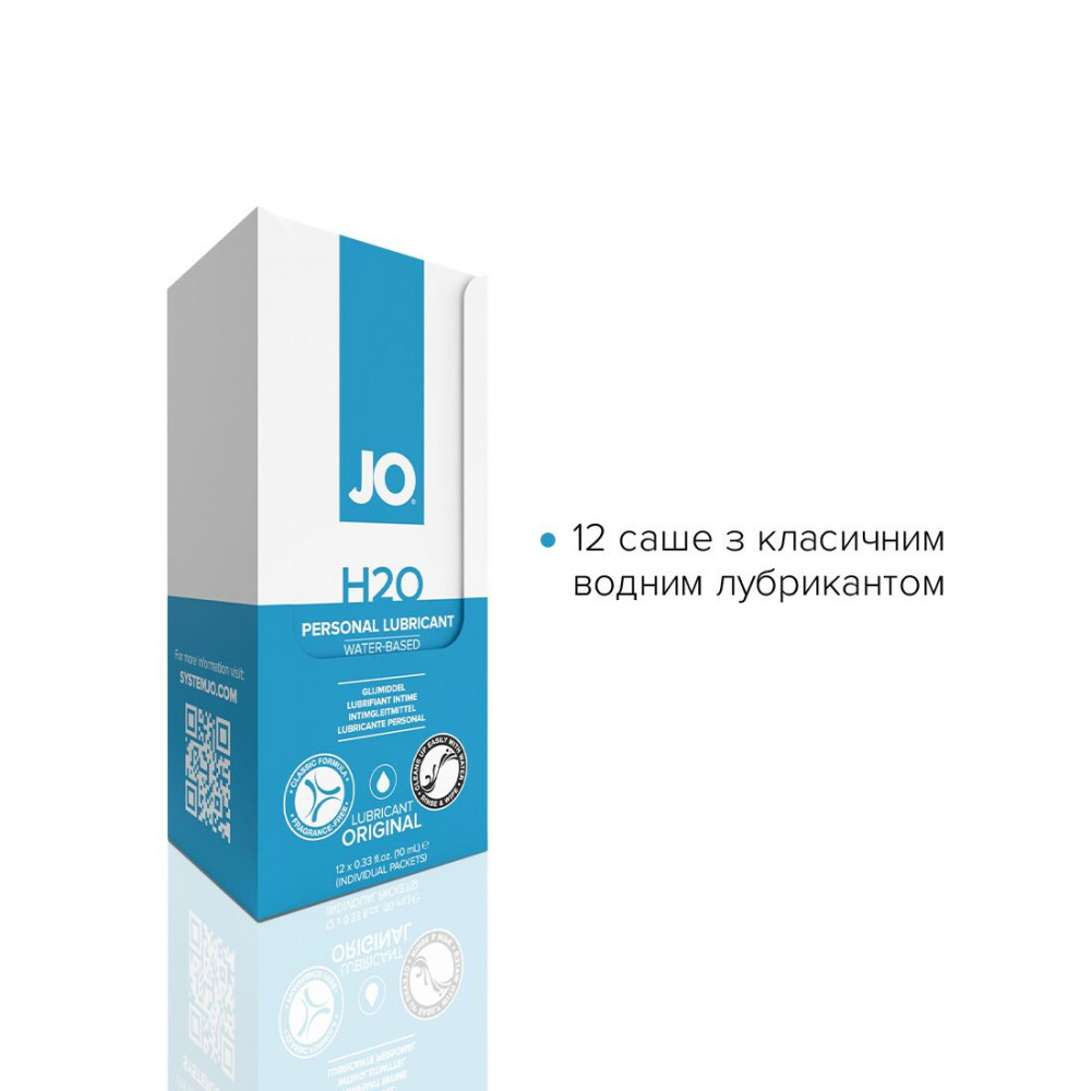 Пробники - Набор лубрикантов Foil Display Box – JO H2O Lubricant – Original – 12 x 10ml 4