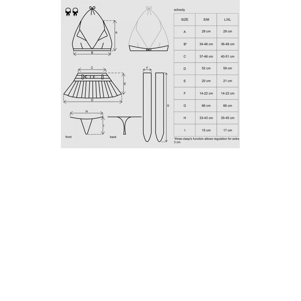 Эротические костюмы - Эротический костюм школьницы с мини-юбкой Obsessive Schooly 5pcs costume L/XL бело-красный, топ, юбк 1