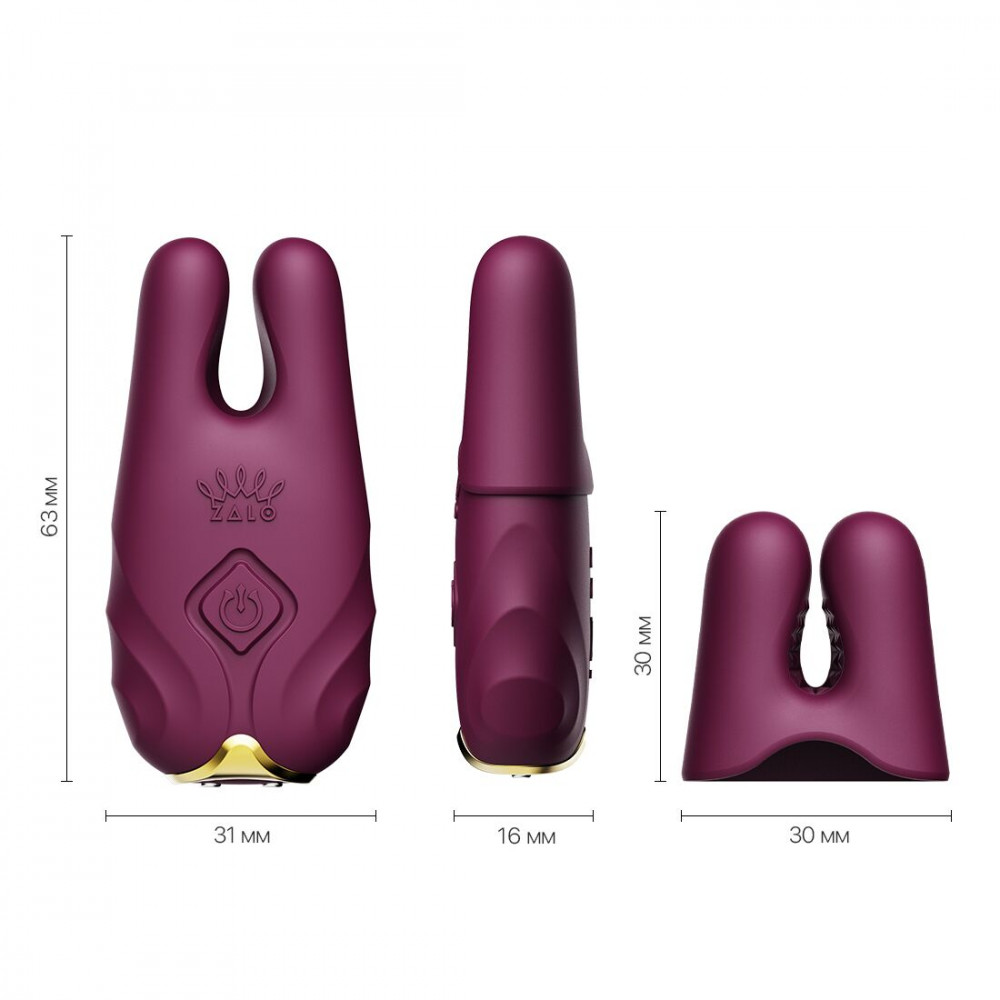 Для груди и сосков - Смарт-вибратор для груди Zalo - Nave Velvet Purple, пульт ДУ, работа через приложение 6