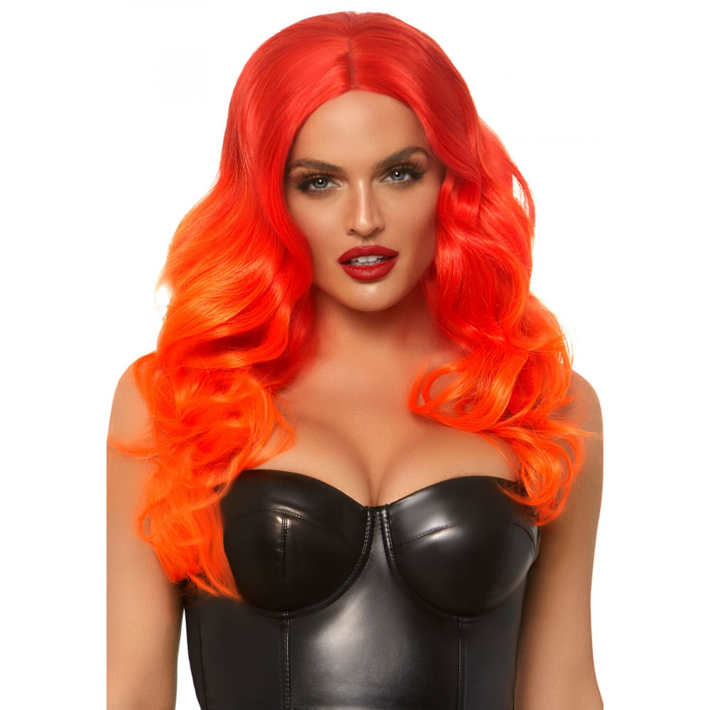 Аксессуары для эротического образа - Рыжий парик омбре Leg Avenue Ombre long wavy wig, длинный, локоны, 61 см