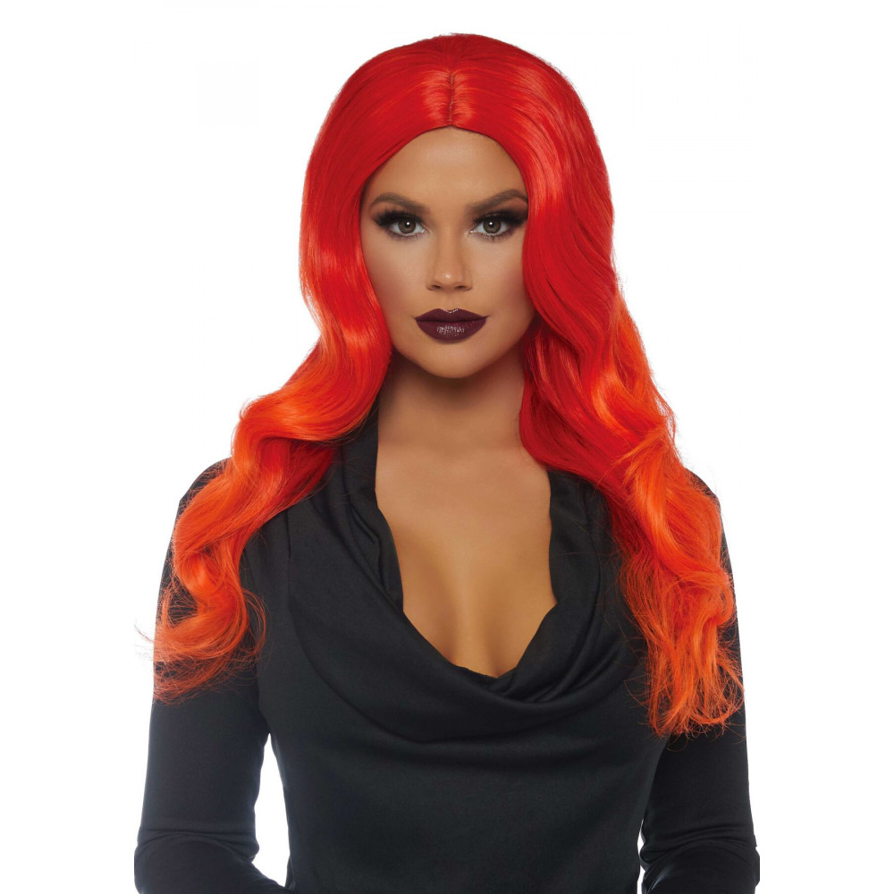 Аксессуары для эротического образа - Рыжий парик омбре Leg Avenue Ombre long wavy wig, длинный, локоны, 61 см 1