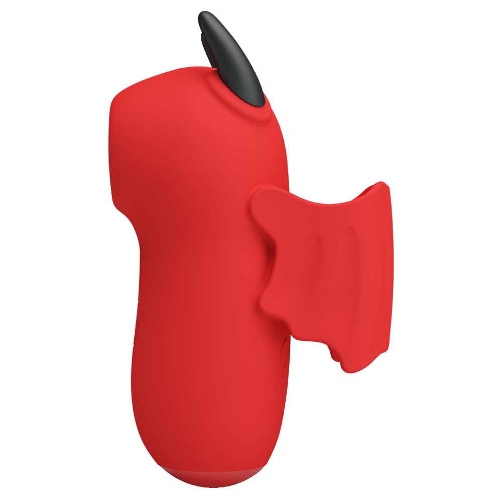 Вакуумный вибратор - Стимулятор для клитора Pretty Love Magic Devil с сосанием и электростимуляцией, красный, 6.9 см 4