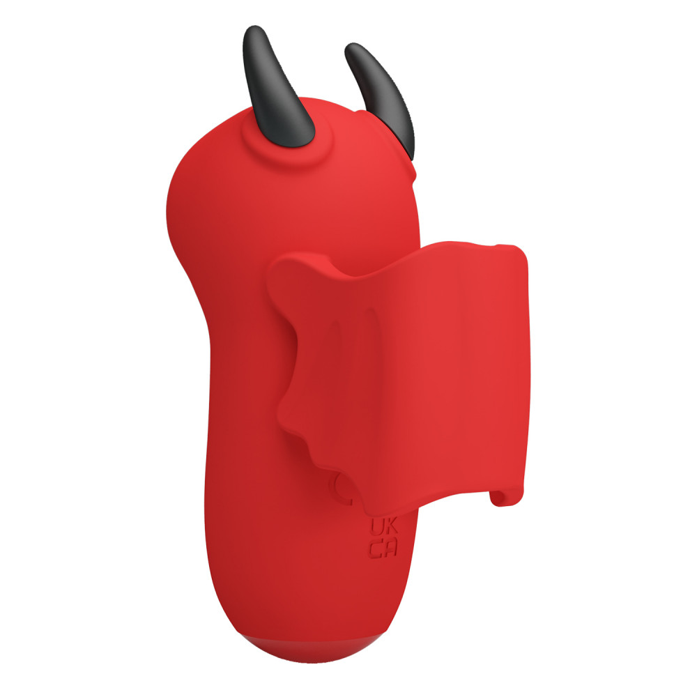 Вакуумный вибратор - Стимулятор для клитора Pretty Love Magic Devil с сосанием и электростимуляцией, красный, 6.9 см 5