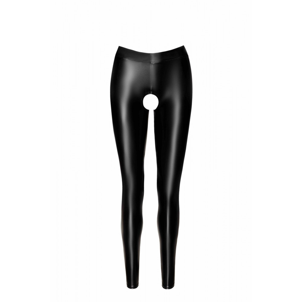 Женское эротическое белье - Лeггинсы Noir Handmade F304 Taboo wetlook leggings with open crotch and bum - XXL 3