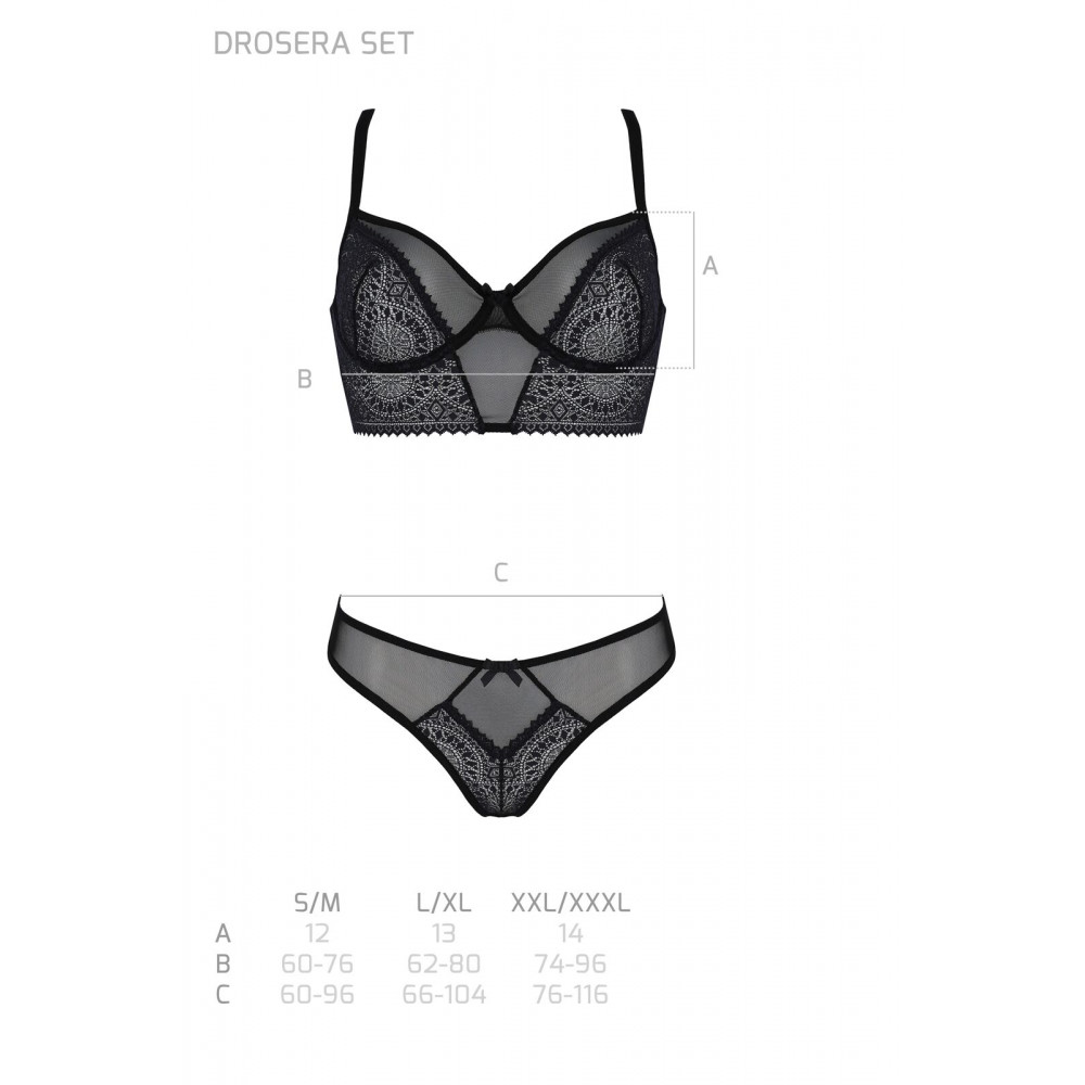 Эротические комплекты - Комплект Passion DROSERA SET black L/XL - ECO Passion 4