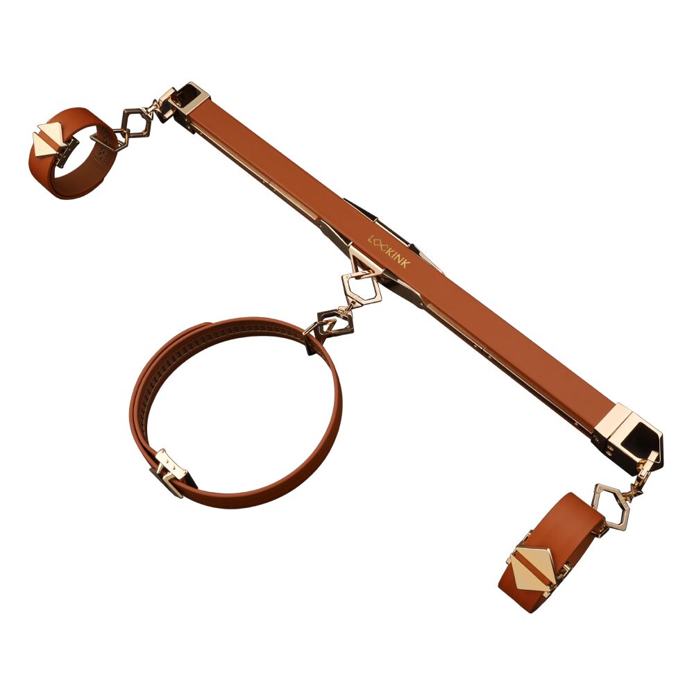 Интимные украшения - Фиксатор-распорка LOCKINK Adjustable Spreader Bar Set - Brown