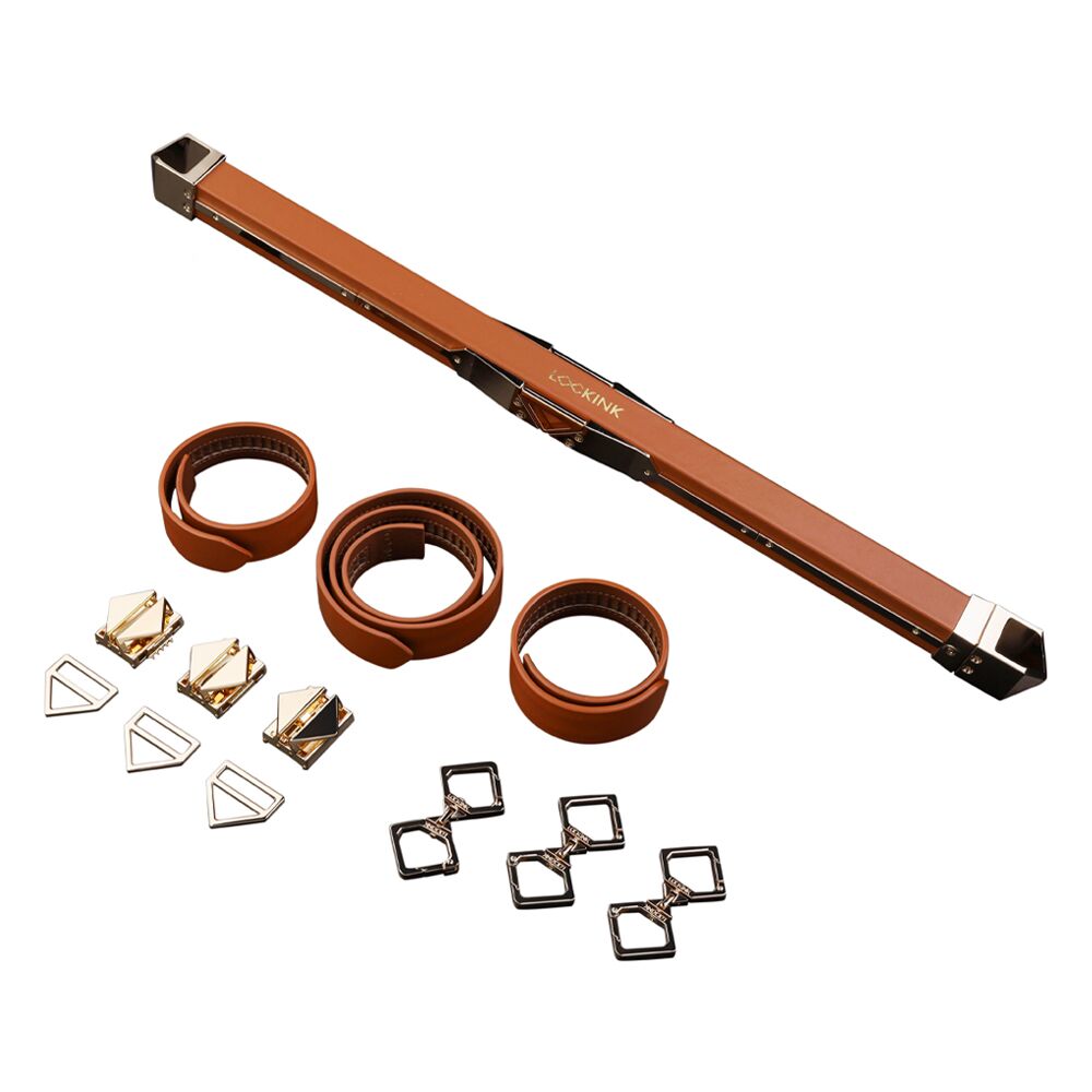 Интимные украшения - Фиксатор-распорка LOCKINK Adjustable Spreader Bar Set - Brown 1