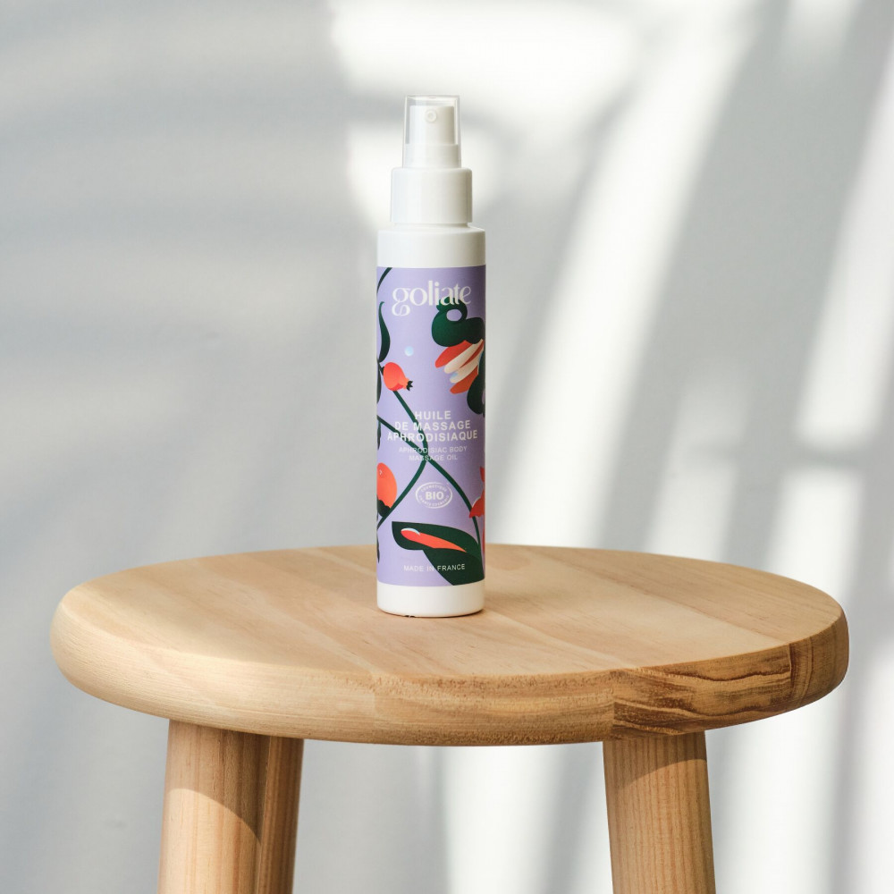 Для масажу - Масажна олія Goliate Huile De Massage Aphrodisiaque 100 мл, органічна, зігрівальний ефект 4