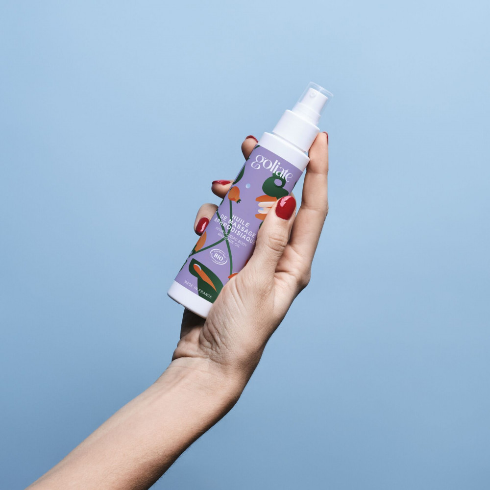 Для масажу - Масажна олія Goliate Huile De Massage Aphrodisiaque 100 мл, органічна, зігрівальний ефект 10