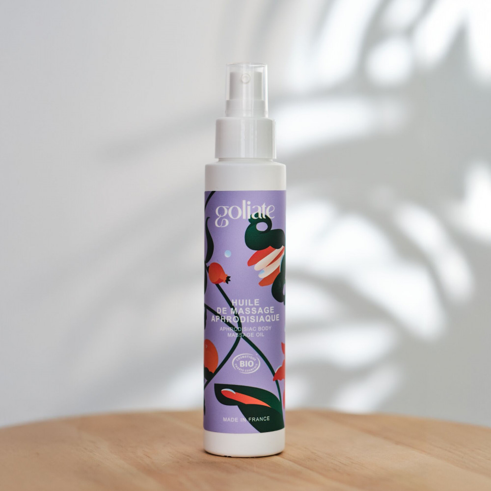 Для масажу - Масажна олія Goliate Huile De Massage Aphrodisiaque 100 мл, органічна, зігрівальний ефект 3