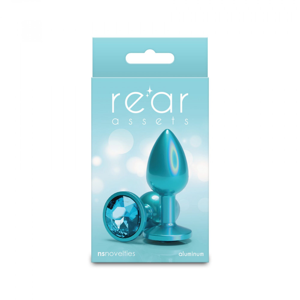 Анальные игрушки без вибрации - Анальная пробка NS Novelties Rear Assets - Iridescent Teal - Small - Teal 2