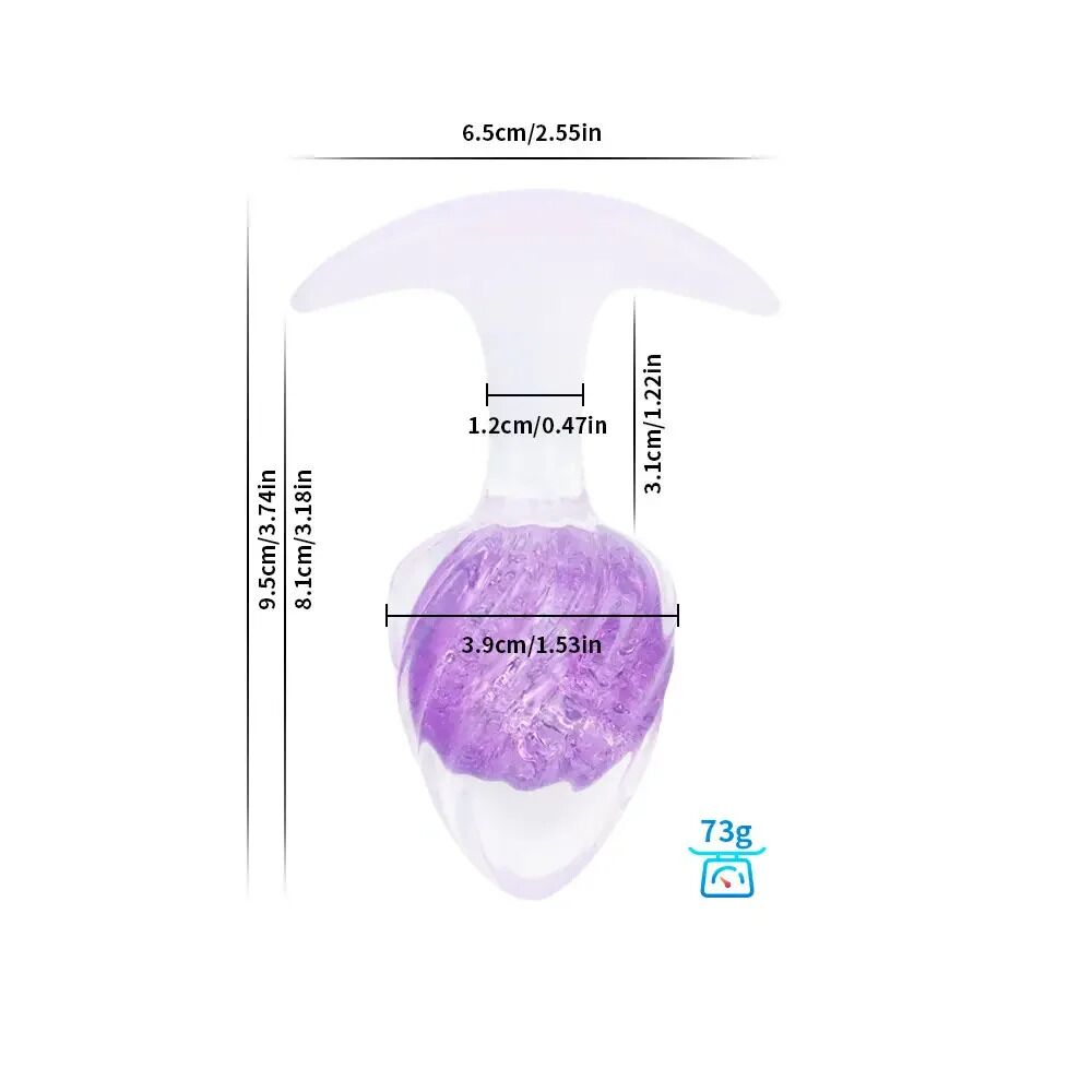 Анальные игрушки без вибрации - Анальная пробка Liebe Seele Icecream-shaped Crystal Anal Plug - Purple Medium 1