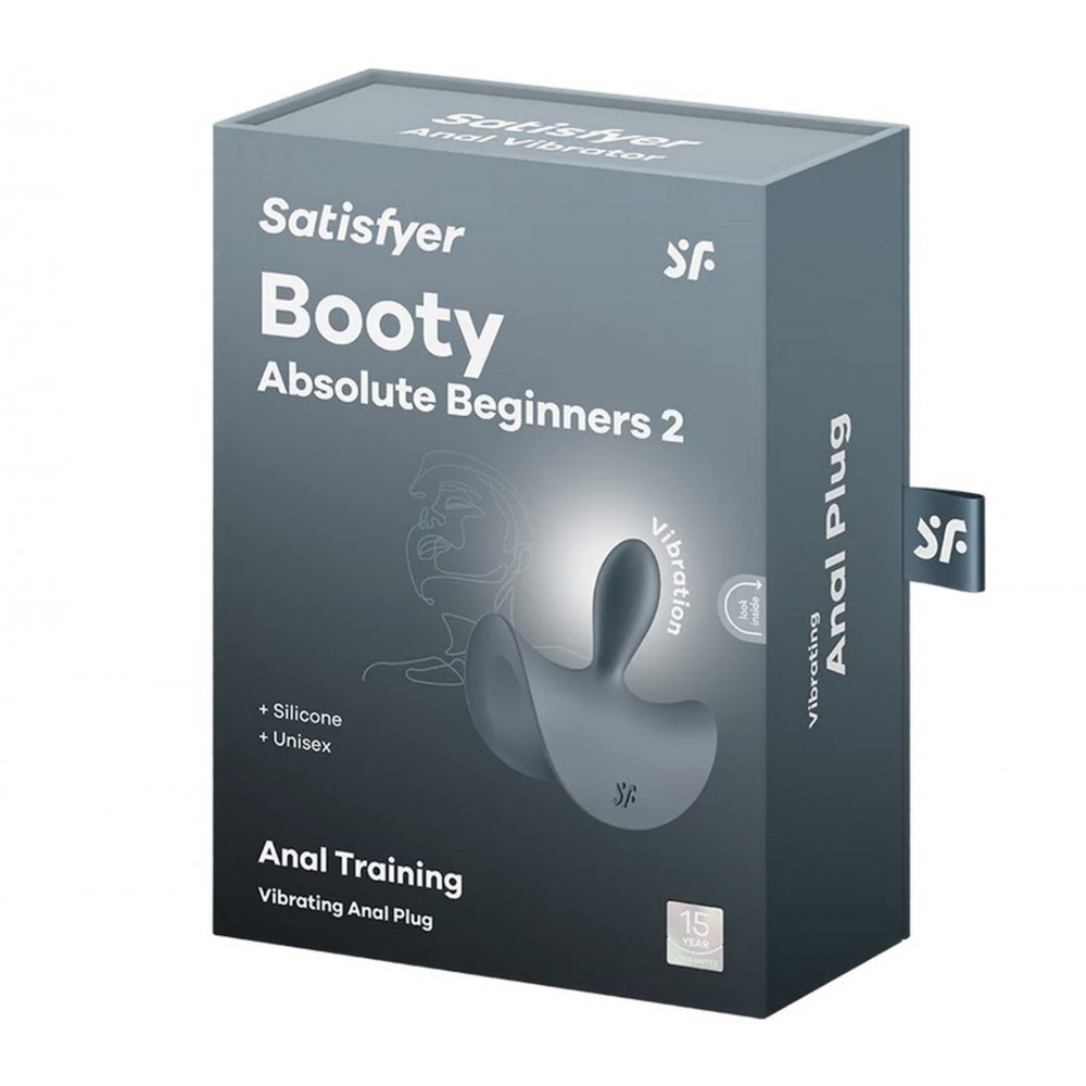 Разное - Тонкая, каплевидная пробка Satisfyer Booty Absolute Beginners 2 с вибрацией, серая 3