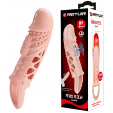 Удлиняющая насадка с вибростимуляцией ( на 2,5 см ) PRETTY LOVE - PENIS SLEEVE Cecelia, BI-026242