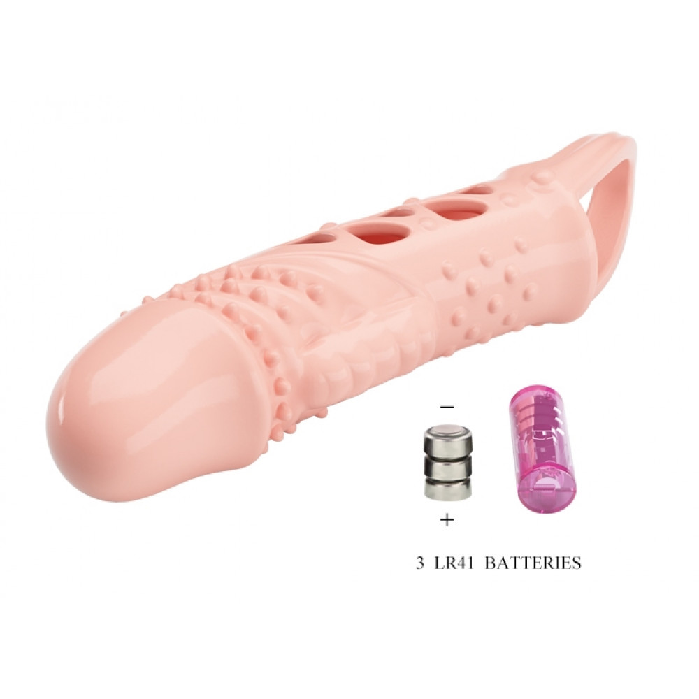  - Удлиняющая насадка с вибростимуляцией ( на 2,5 см ) PRETTY LOVE - PENIS SLEEVE Cecelia, BI-026242 6