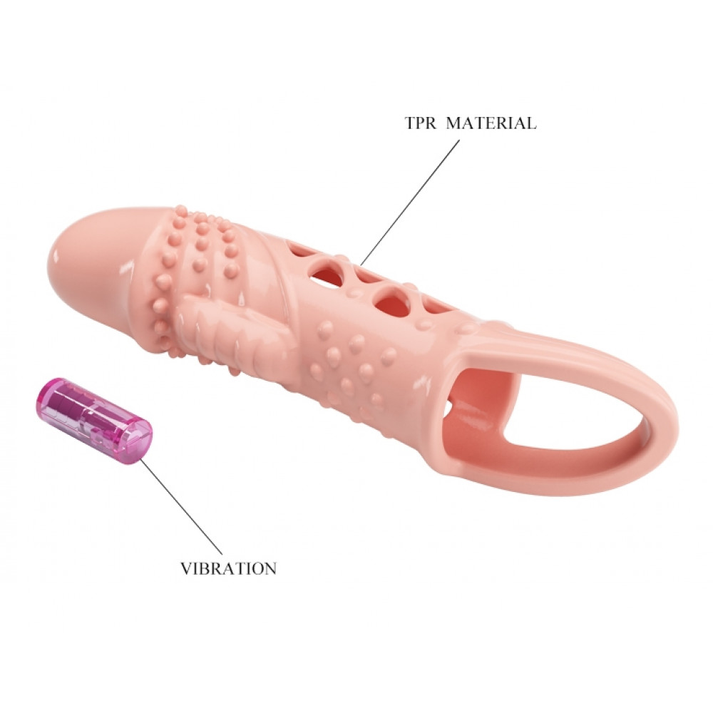  - Удлиняющая насадка с вибростимуляцией ( на 2,5 см ) PRETTY LOVE - PENIS SLEEVE Cecelia, BI-026242 5