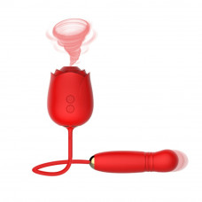 Вакуумний стимулятор у вигляді троянди Every Night Toys з пульсацією, червоний