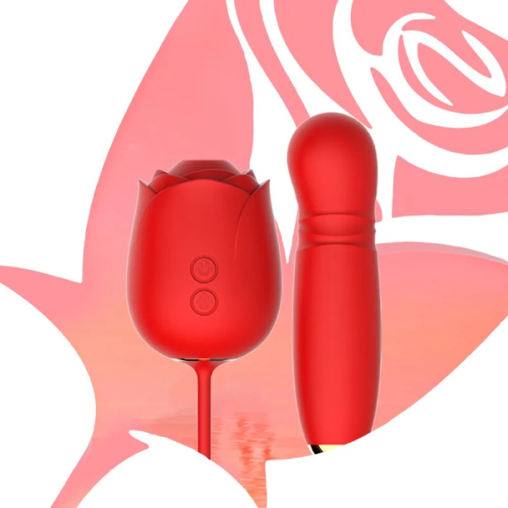 Різне - Вакуумний стимулятор у вигляді троянди Every Night Toys з пульсацією, червоний 11