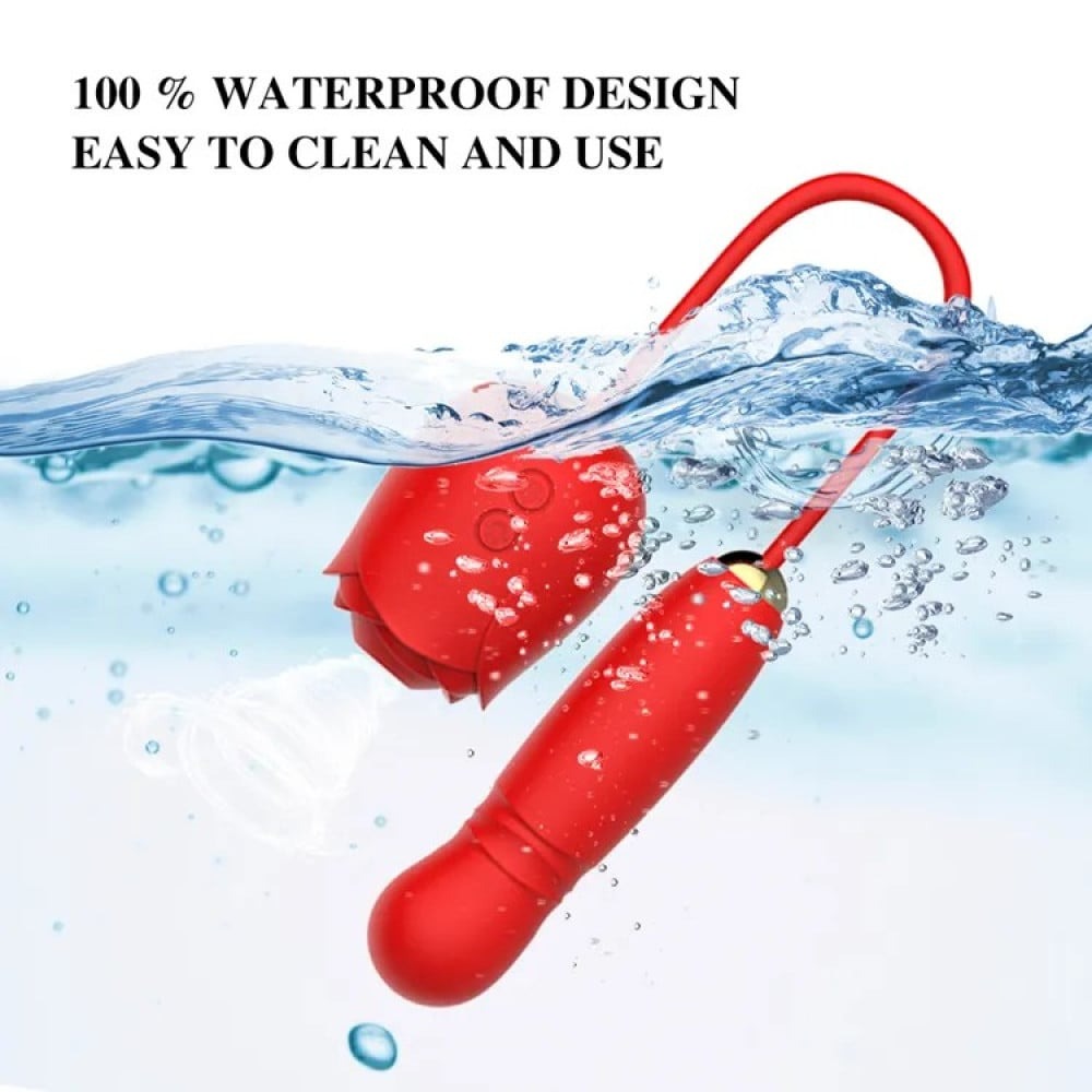 Різне - Вакуумний стимулятор у вигляді троянди Every Night Toys з пульсацією, червоний 10