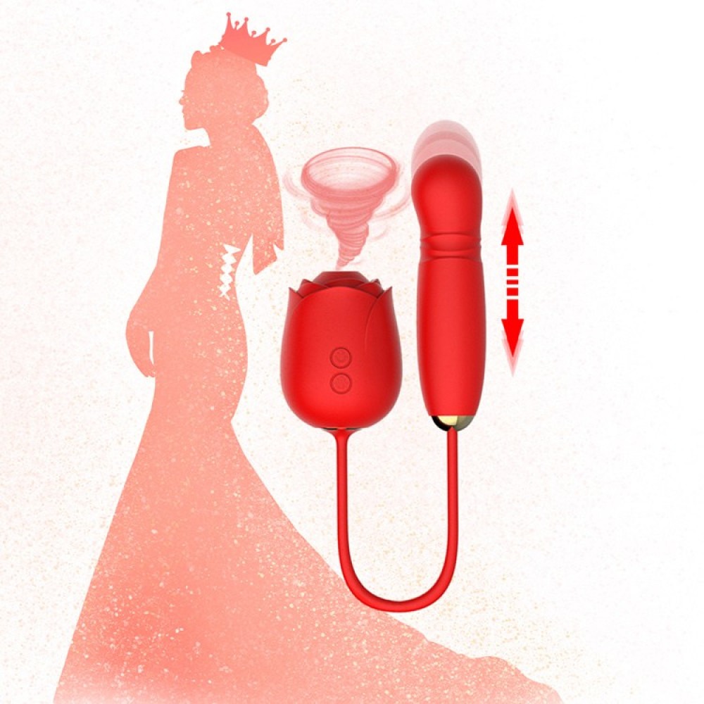 Різне - Вакуумний стимулятор у вигляді троянди Every Night Toys з пульсацією, червоний 9