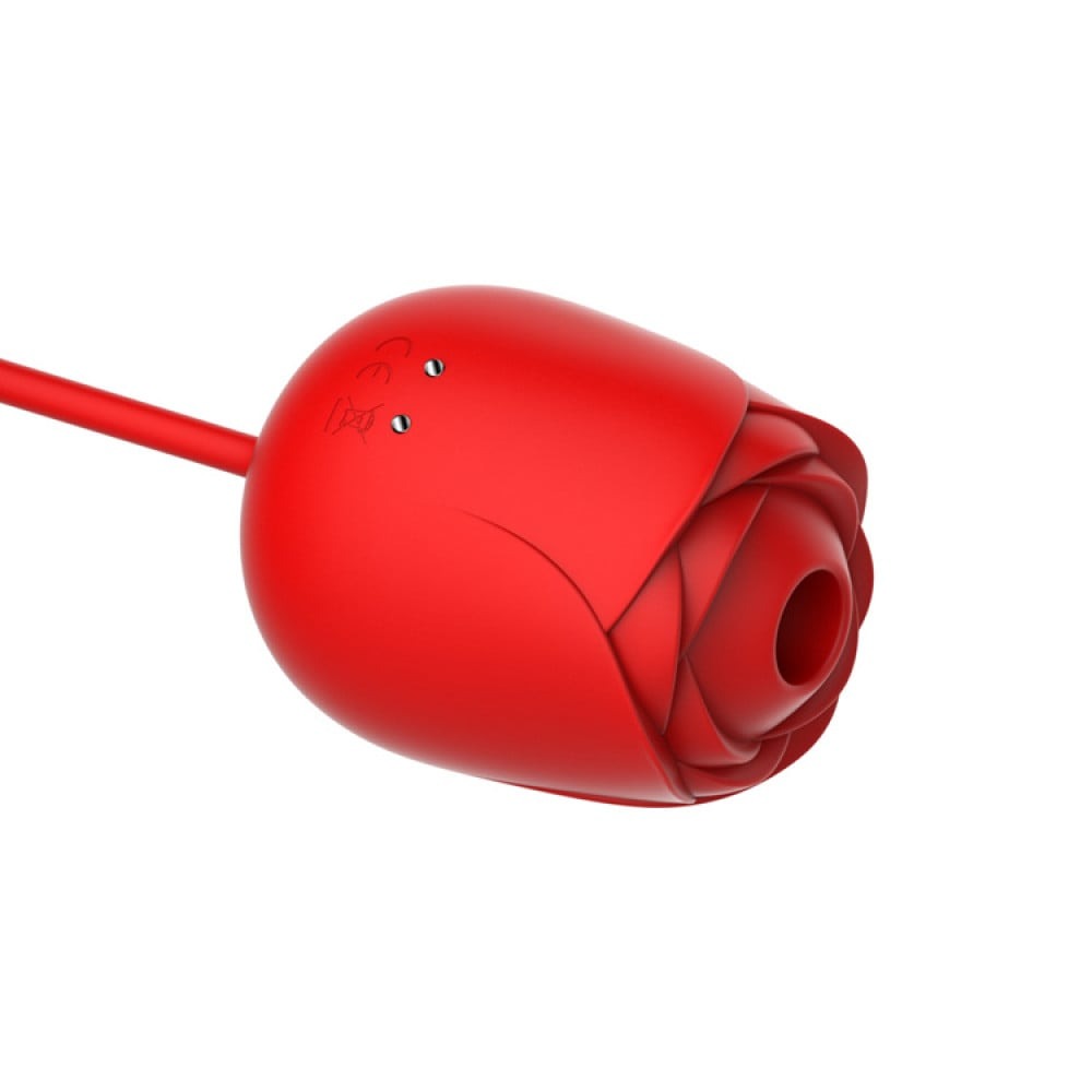 Різне - Вакуумний стимулятор у вигляді троянди Every Night Toys з пульсацією, червоний 4