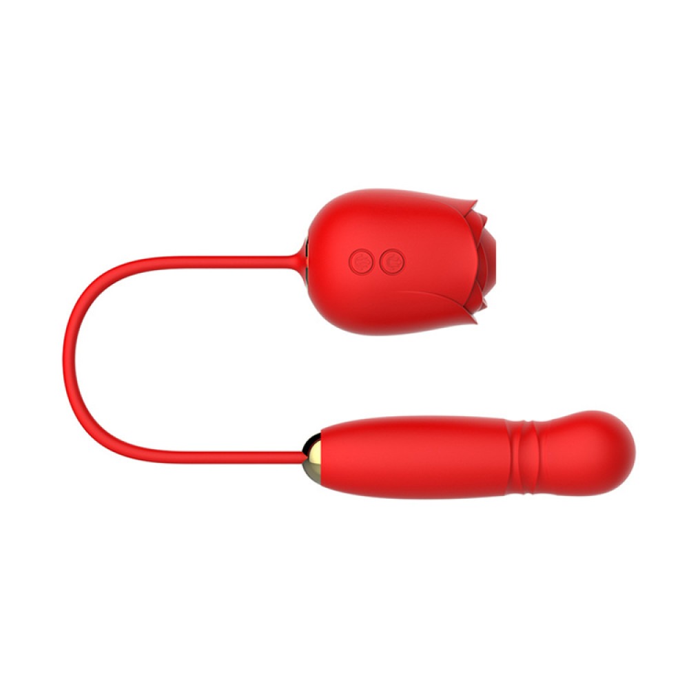 Різне - Вакуумний стимулятор у вигляді троянди Every Night Toys з пульсацією, червоний 2