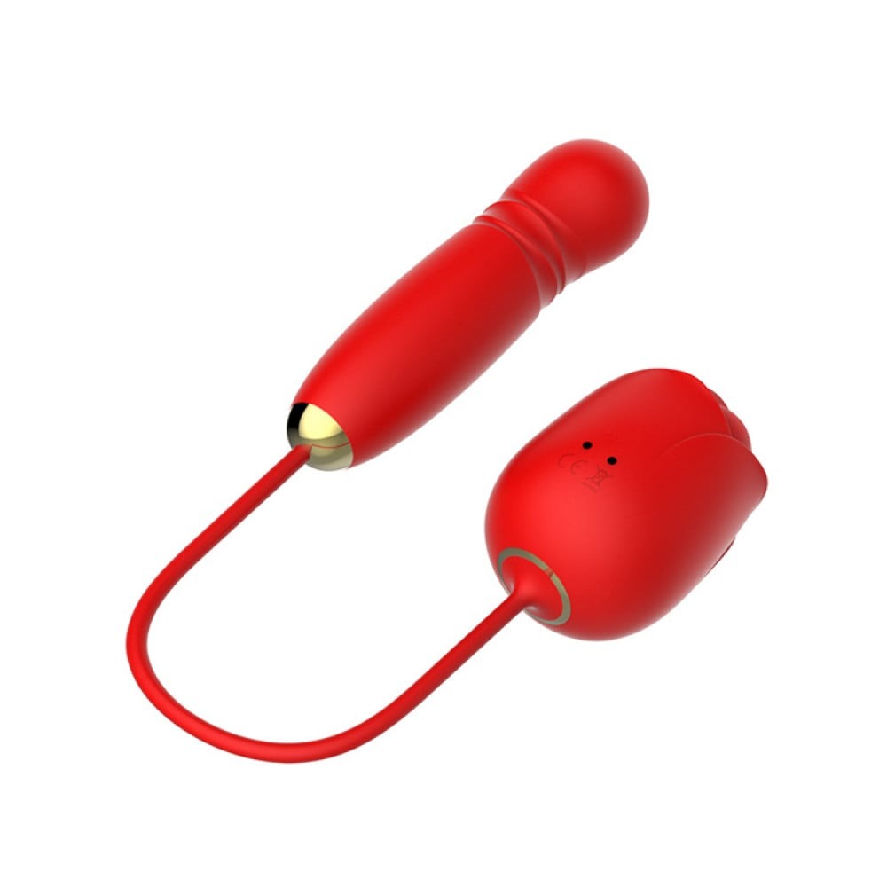 Різне - Вакуумний стимулятор у вигляді троянди Every Night Toys з пульсацією, червоний 1