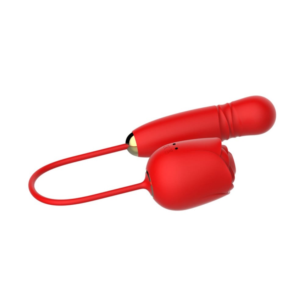 Різне - Вакуумний стимулятор у вигляді троянди Every Night Toys з пульсацією, червоний 3