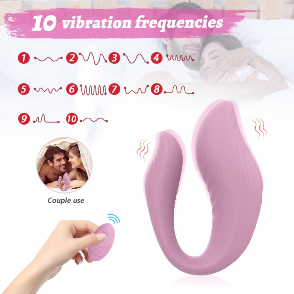 Игрушки для пар - Вибратор для пар Every Night Toys Cosima с дистанционным управлением, розовый, 10 режимов 5