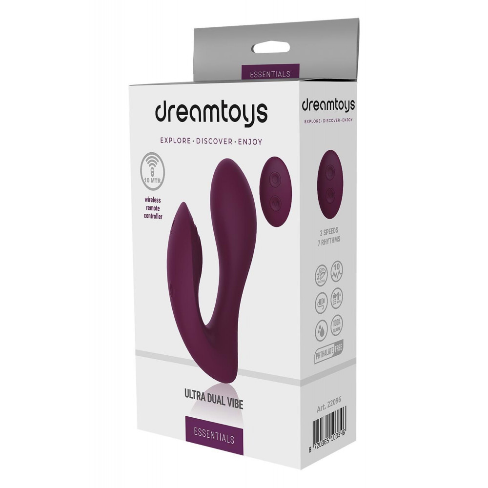  - Вибратор двойной стимуляцией с пультом управления Dream Toys Essentials Ultra Dual Vibe, фиолетовый 4