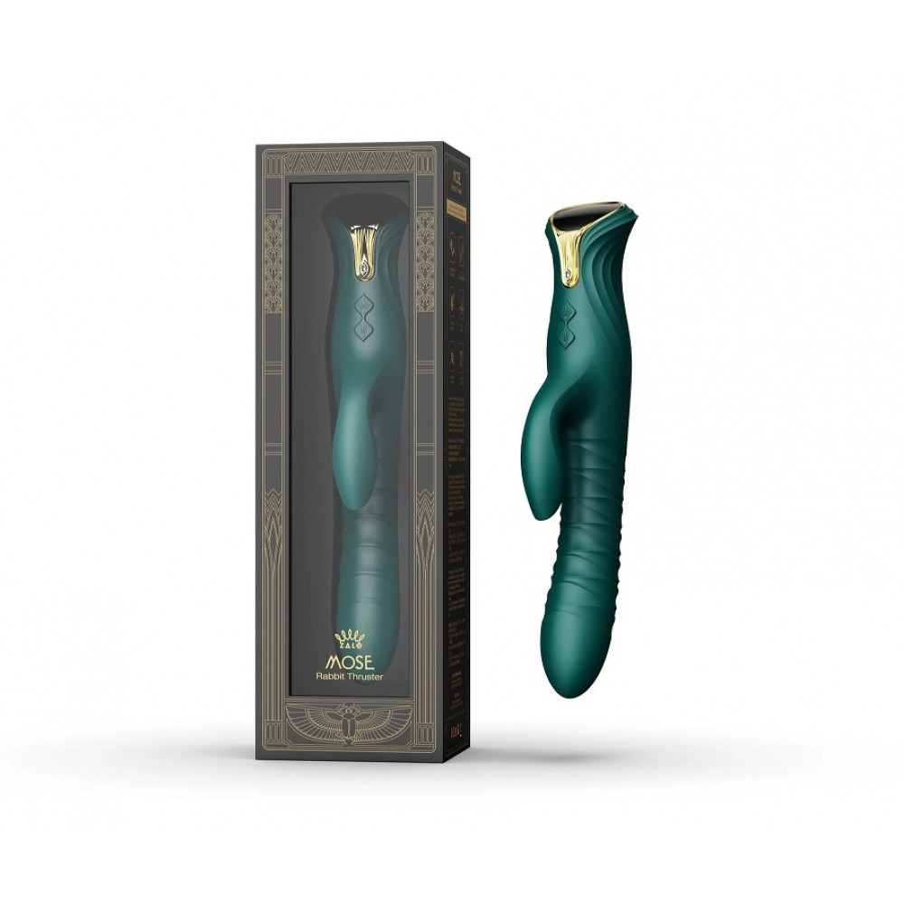 Секс игрушки - Вибратор-кролик Zalo Mose Rabbit Thruster+Heating зелёный