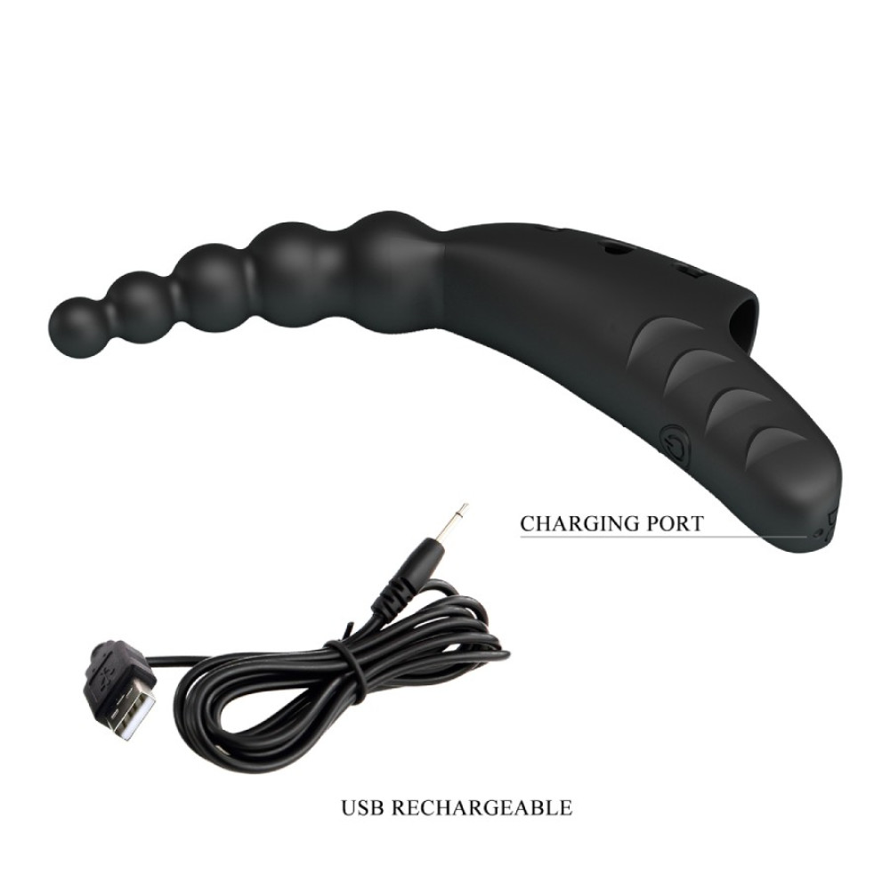  - Вібратор на палець Pretty Love Honey Finger, чорний, 12,2 × 2,1 см 9