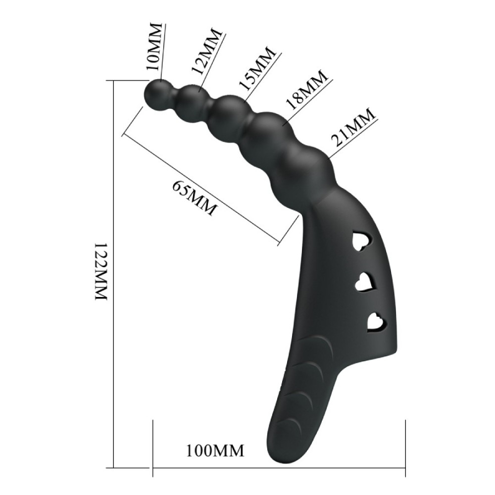  - Вібратор на палець Pretty Love Honey Finger, чорний, 12,2 × 2,1 см 7