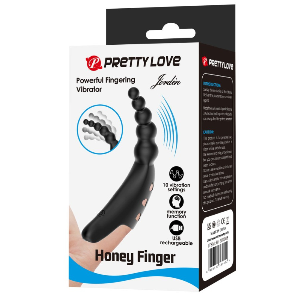  - Вібратор на палець Pretty Love Honey Finger, чорний, 12,2 × 2,1 см 10