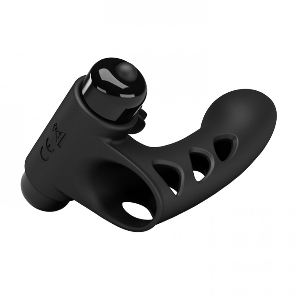 Різне - Вібратор на палець Pretty Love Orlando з кліторальною стимуляцією, чорний 4